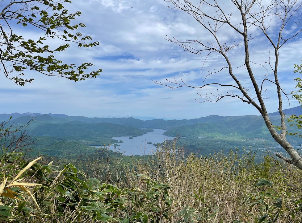 桧原湖,磐梯山